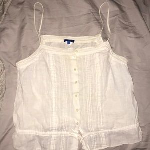White button up tank top